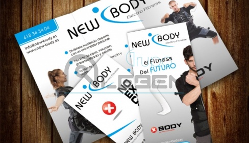 Diseño de Flyers y Trípticos para New Body Electrofitness