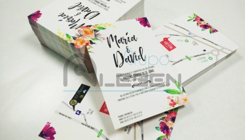 Tarjetas Invitaciones de Boda en A5