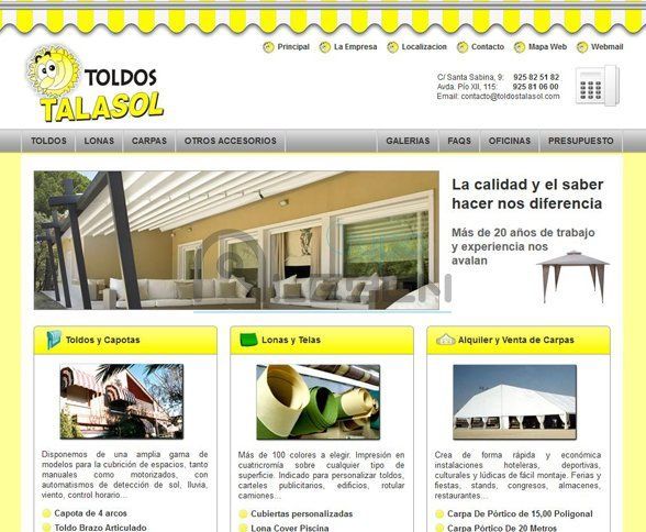 Desarrollo de WEB Corporativa de TOLDOS TALASOL