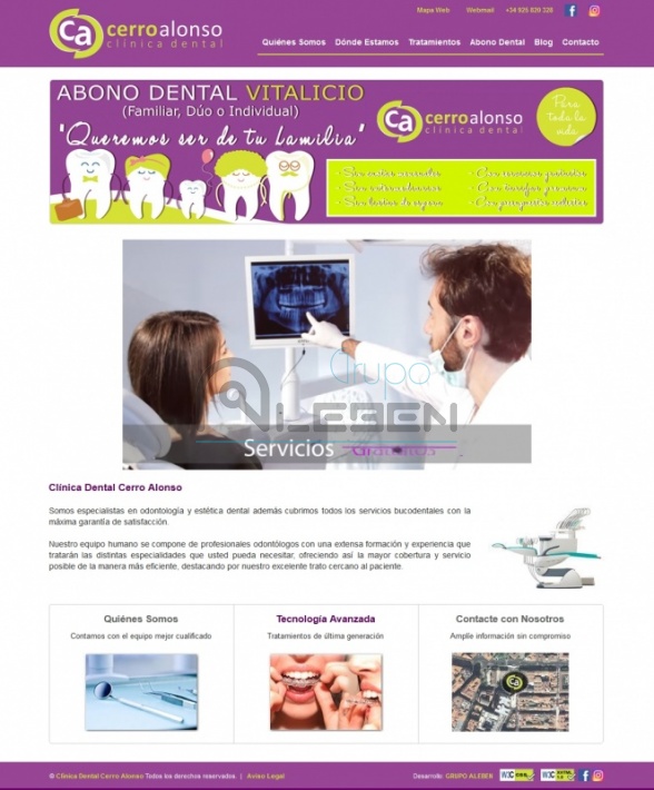 Página web y Blog para CLINICA DENTAL CERRO ALONSO