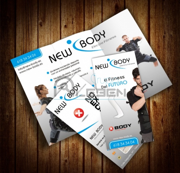 Diseño de Flyers y Trípticos para New Body Electrofitness